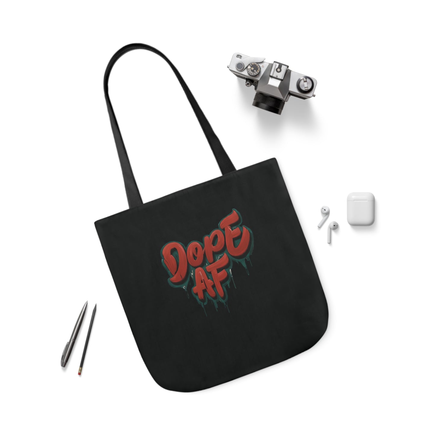 DOPE AF Canvas Tote Bag, 2-Color Straps