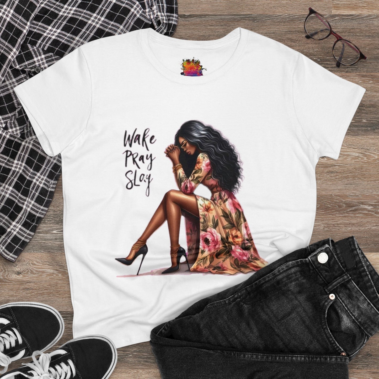 Wake, Pray, Slay..Women's Midweight Cotton Tee