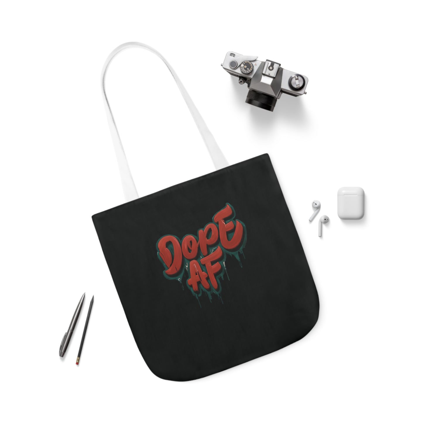 DOPE AF Canvas Tote Bag, 2-Color Straps