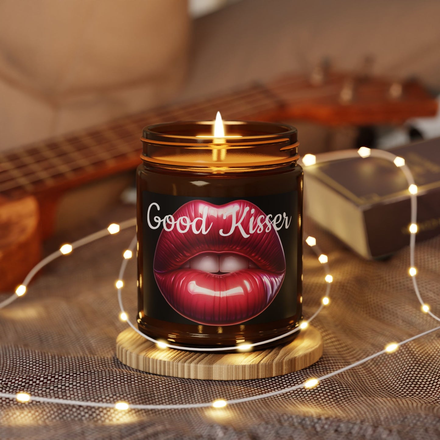 Good Kisser Scented Soy Candle (Multi-Size, Amber Jar)