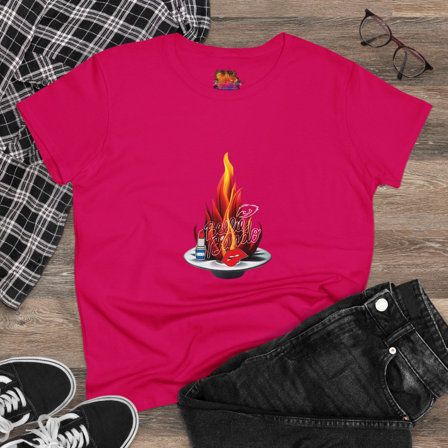 BELLIE BANDO FLAMING Women's Midweight Cotton Tee