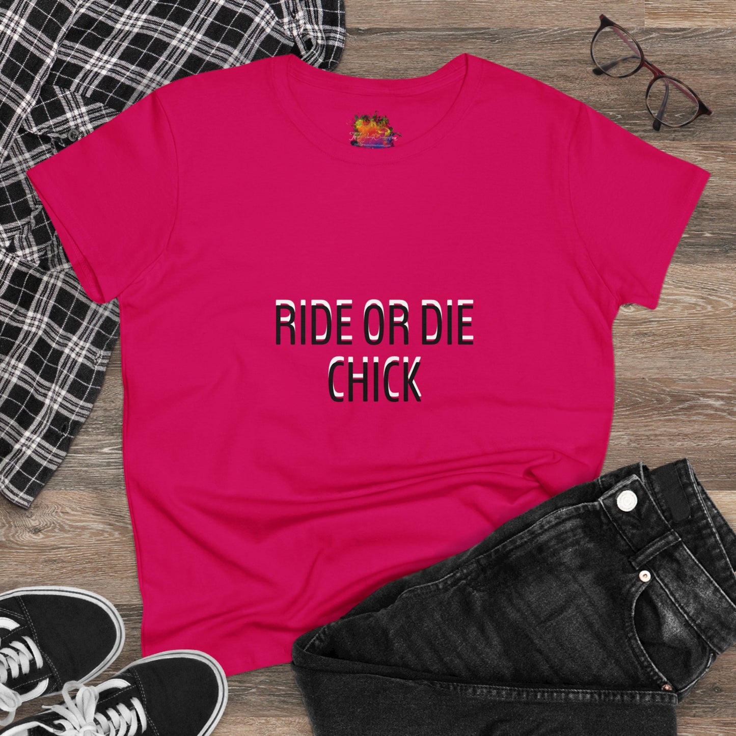 RIDE OR DIE CHICK Women's Midweight Cotton Tee