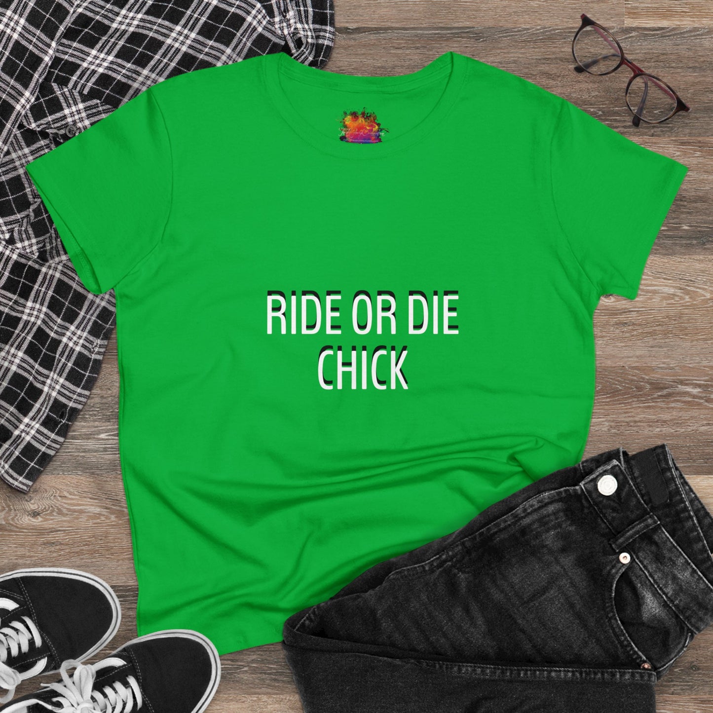 RIDE OR DIE CHICK Women's Midweight Cotton Tee