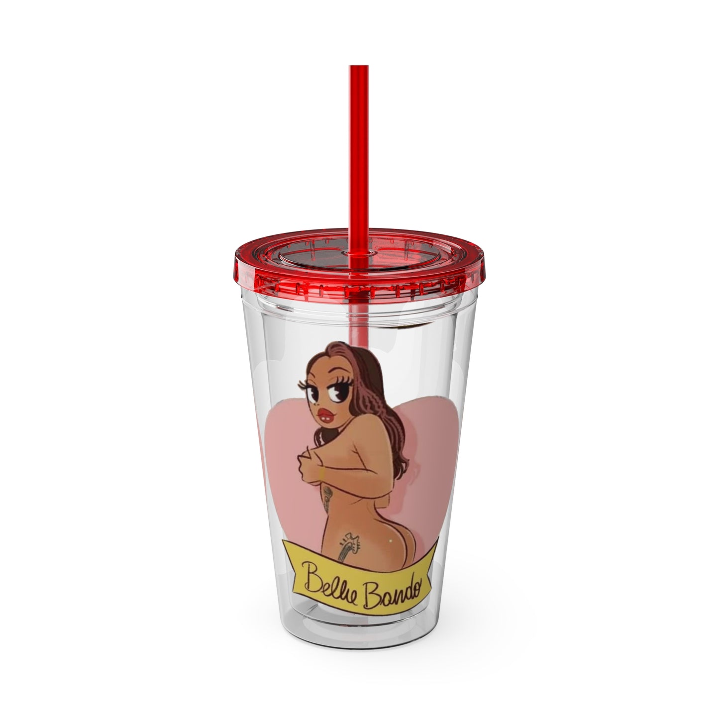 BELLIE BANDO Sexy Sunsplash Tumbler with Straw, 16oz