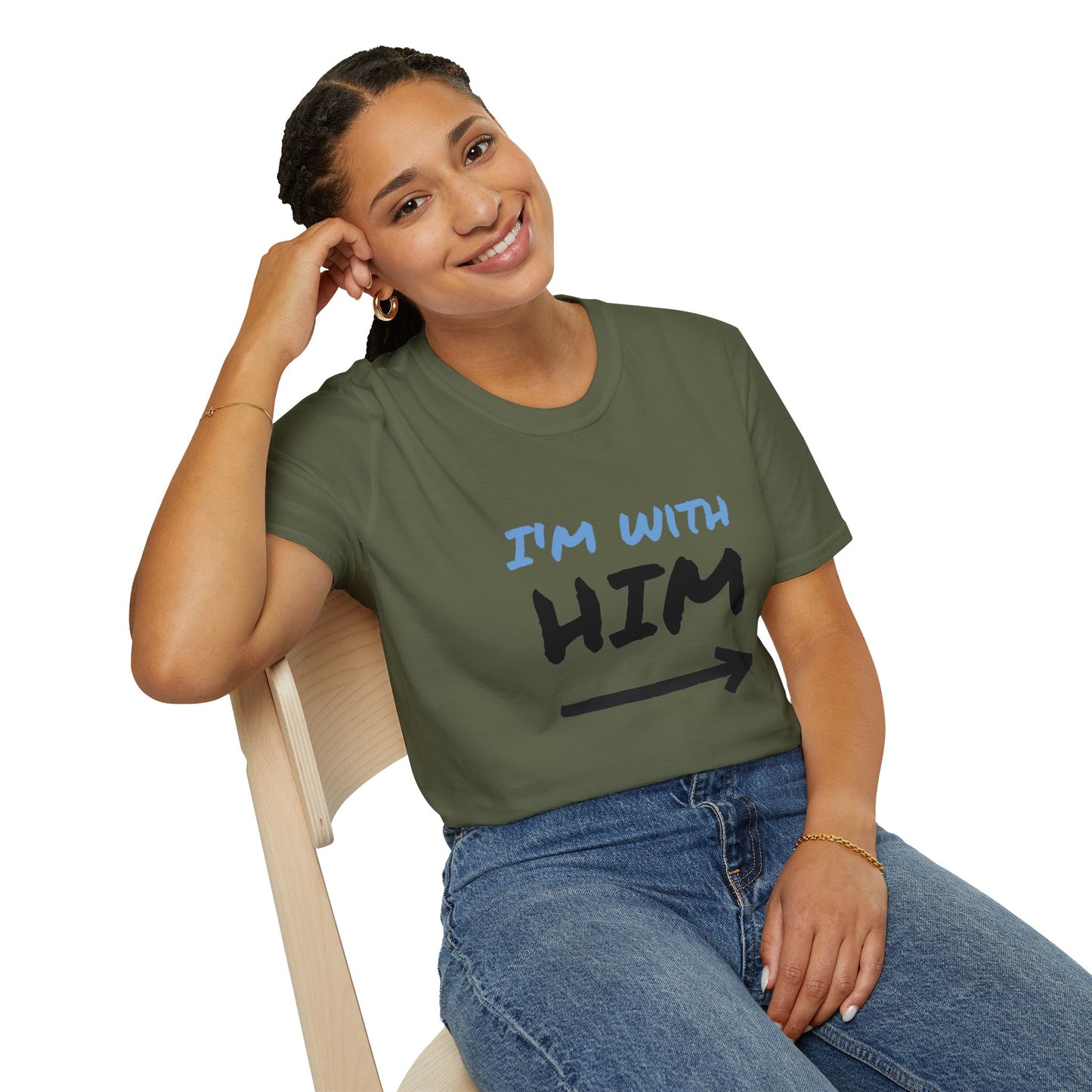 I'm With Him Unisex Softstyle T-Shirt