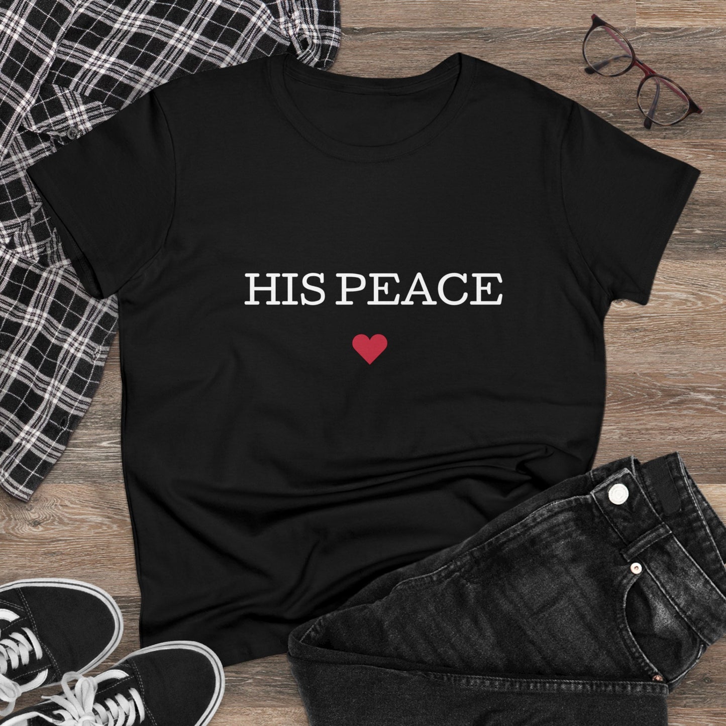 HIS PEACE Women's Midweight Cotton Tee