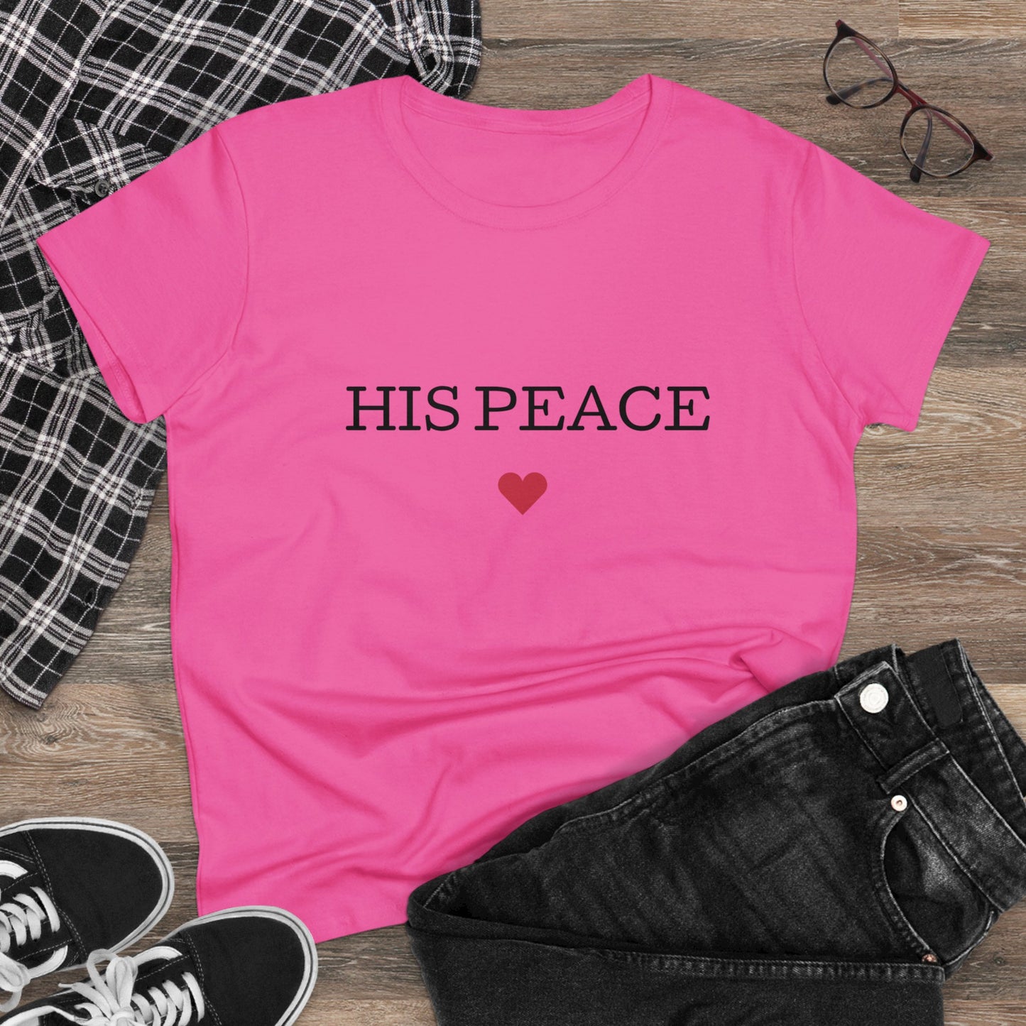 HIS PEACE Women's Midweight Cotton Tee