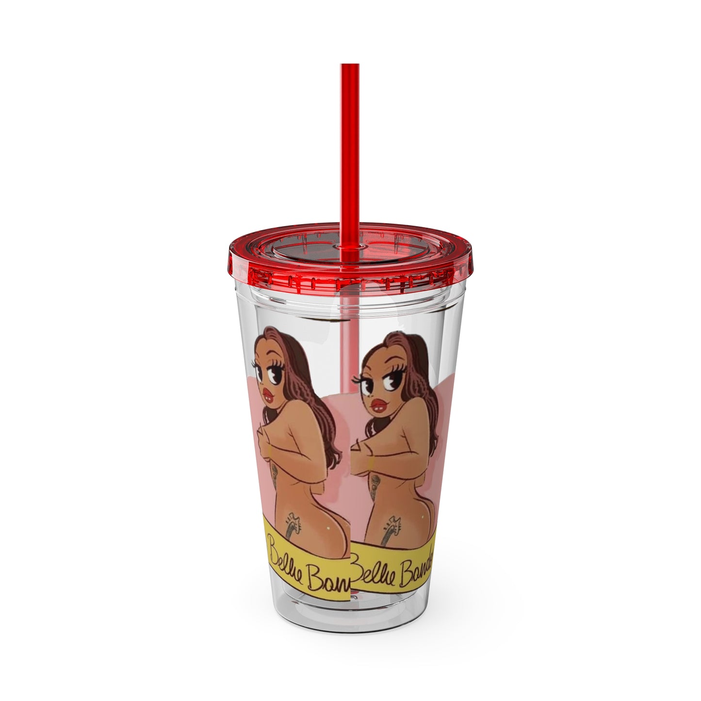 BELLIE BANDO Sexy Sunsplash Tumbler with Straw, 16oz