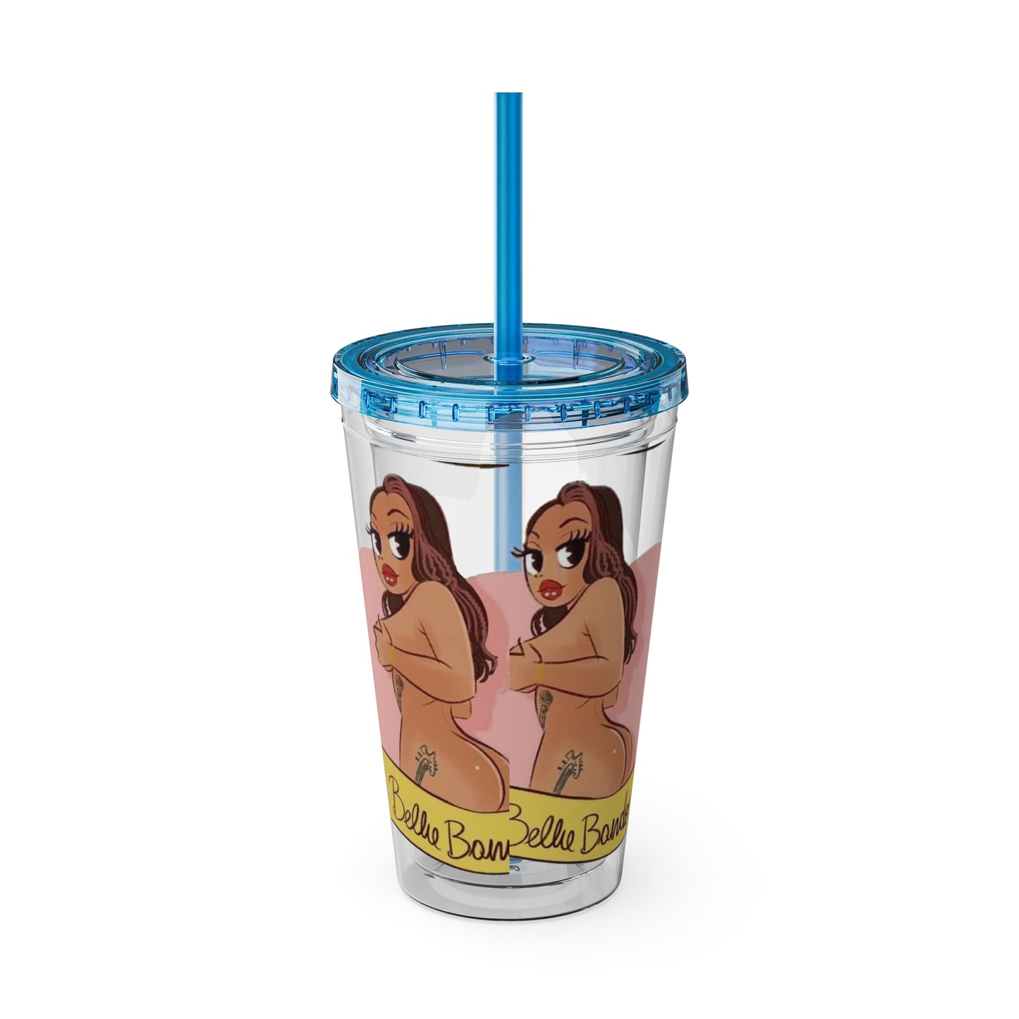 BELLIE BANDO Sexy Sunsplash Tumbler with Straw, 16oz