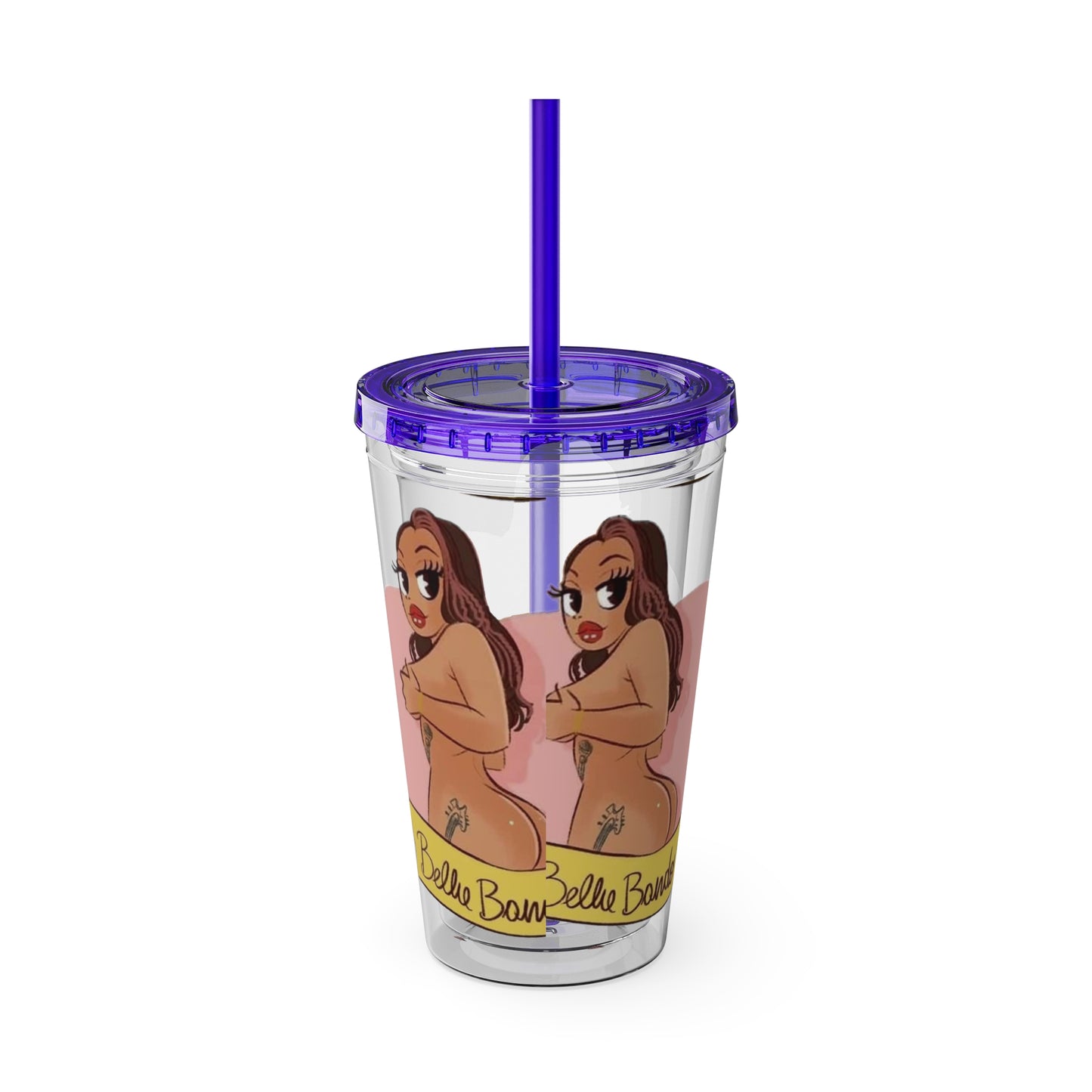 BELLIE BANDO Sexy Sunsplash Tumbler with Straw, 16oz