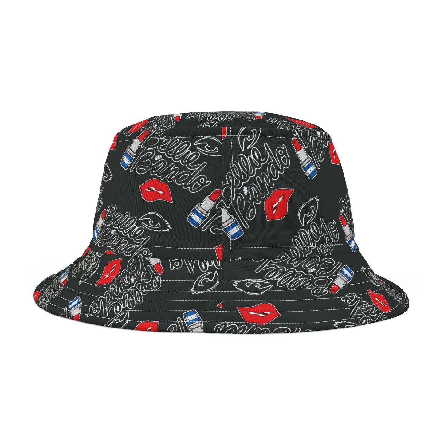 Bellie Bando Black  Bucket Hat (AOP)