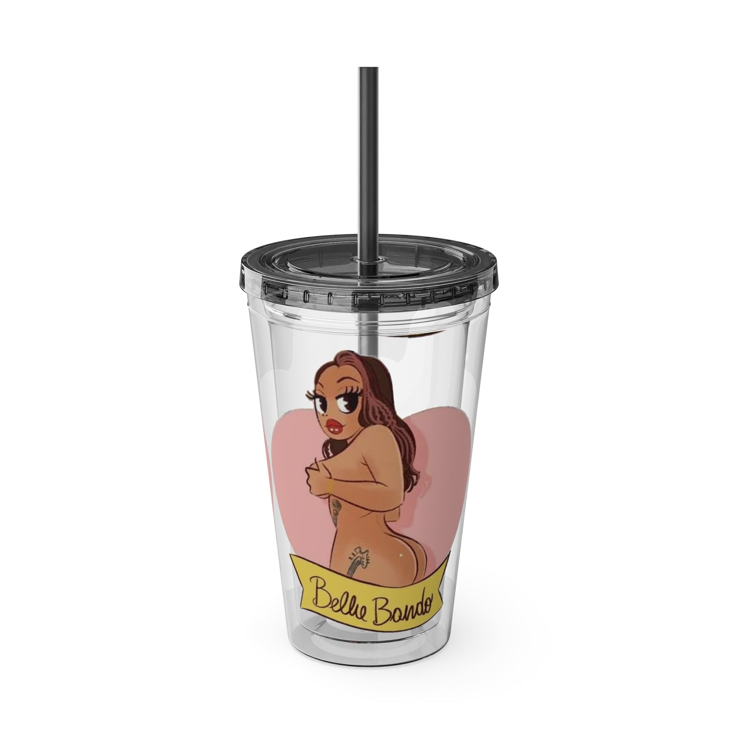 BELLIE BANDO Sexy Sunsplash Tumbler with Straw, 16oz