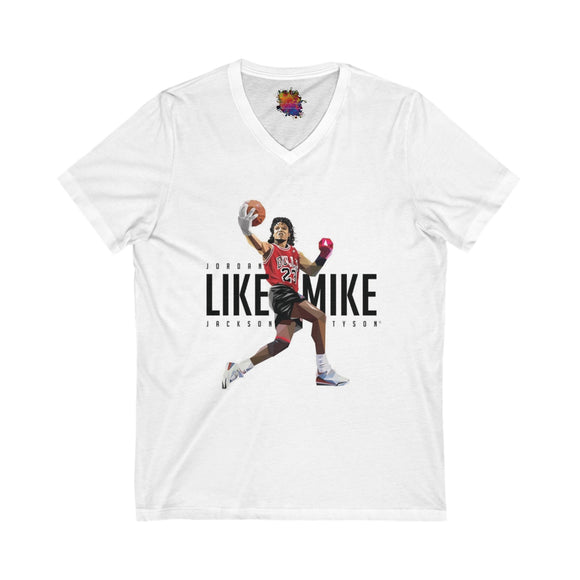 LIKE MIKE Unisex Jersey Short Sleeve V-Neck Tee