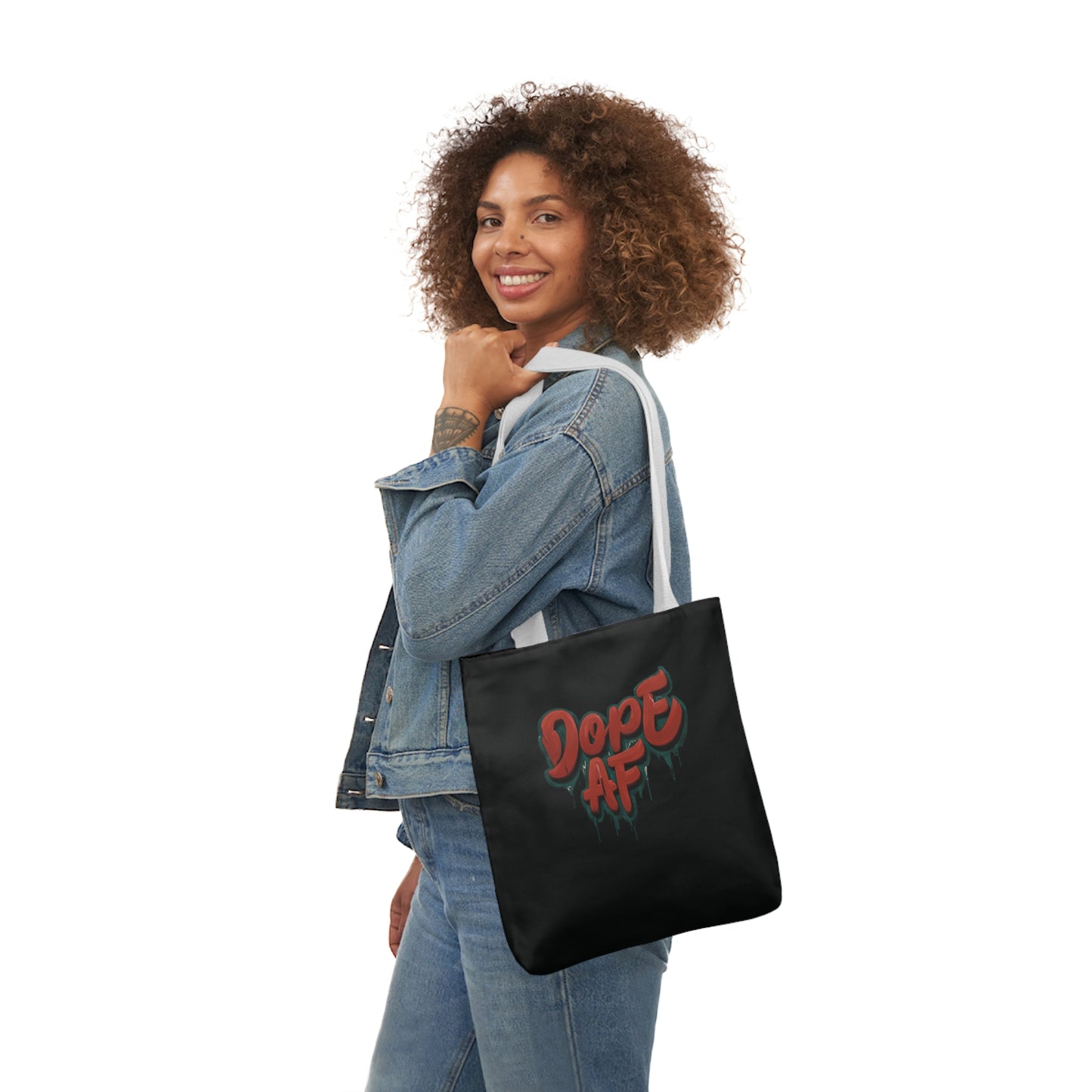 DOPE AF Canvas Tote Bag, 2-Color Straps