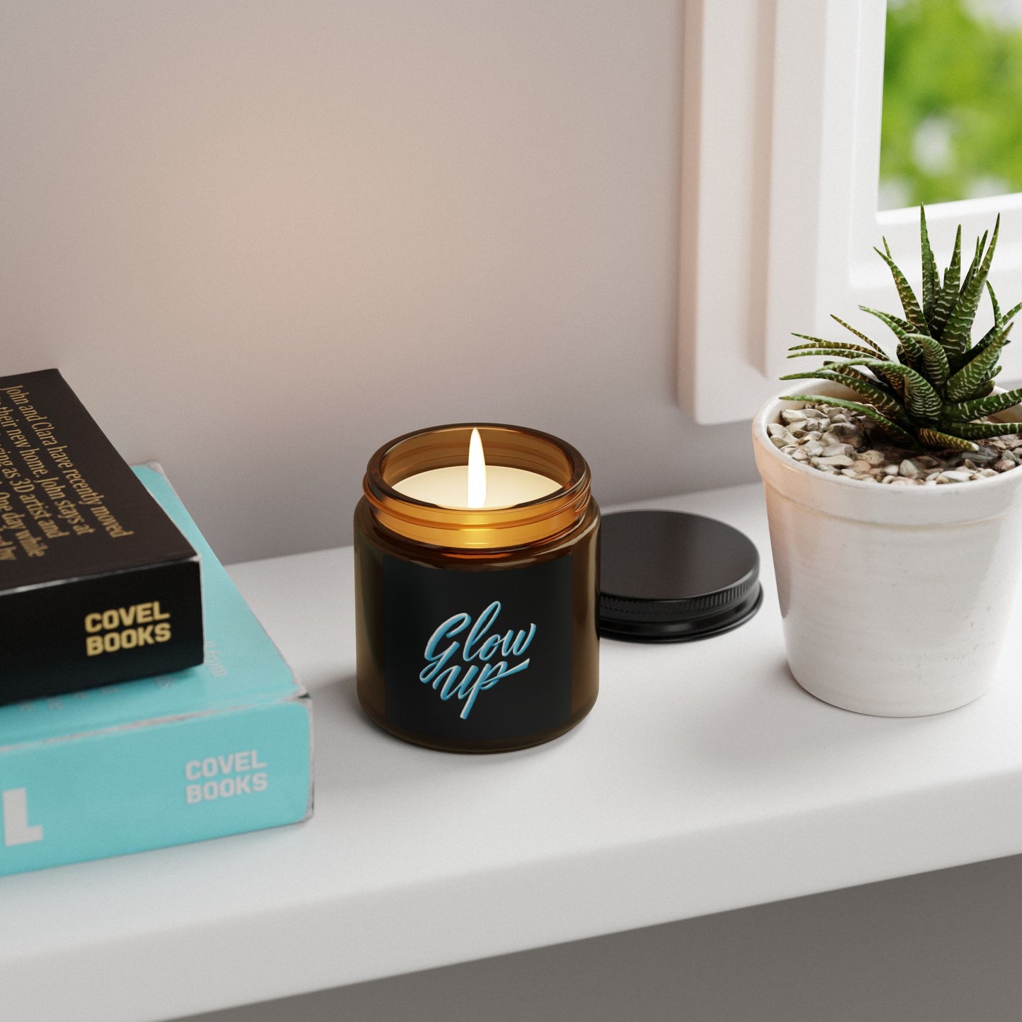 GLOW UP Scented Soy Candle (Multi-Size, Amber Jar)