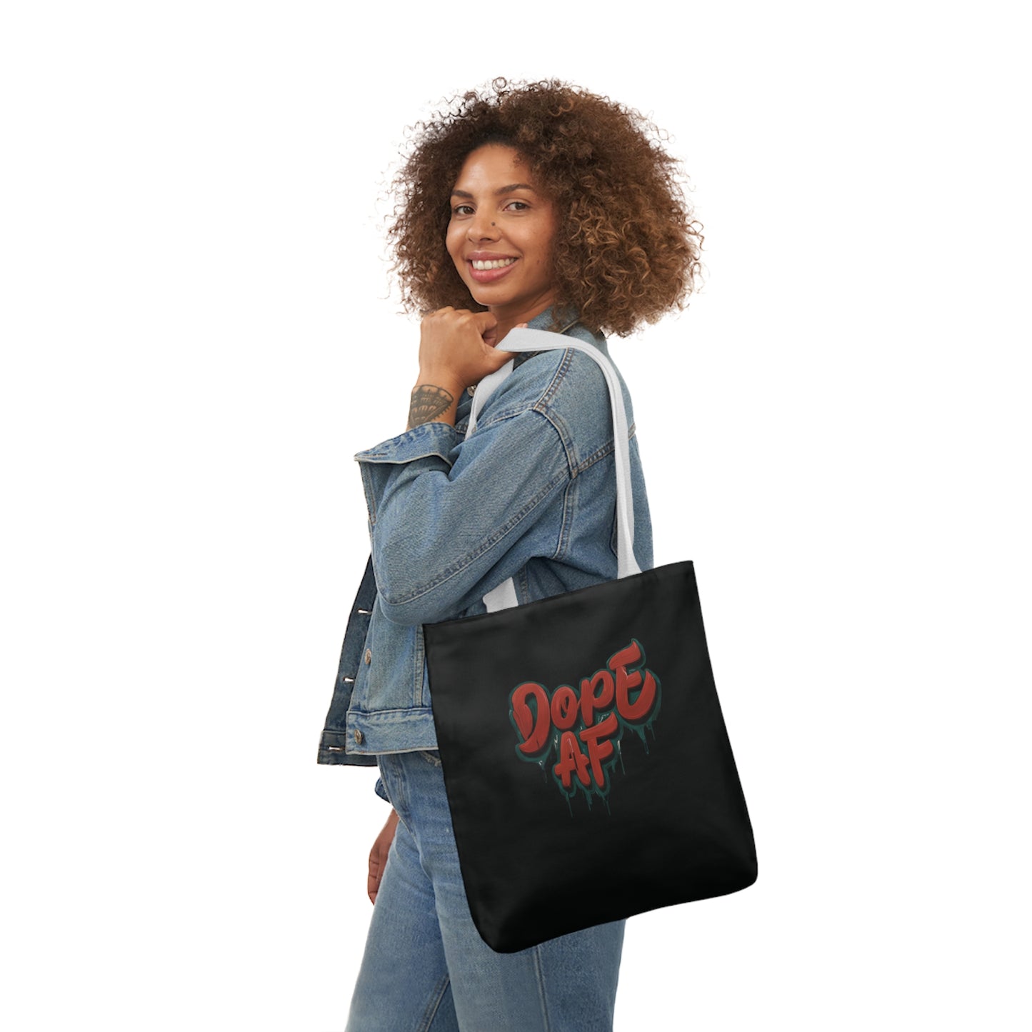 DOPE AF Canvas Tote Bag, 2-Color Straps