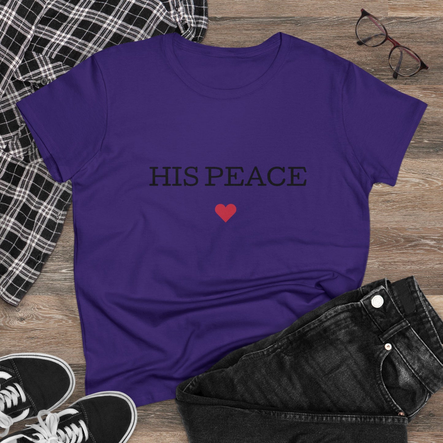 HIS PEACE Women's Midweight Cotton Tee