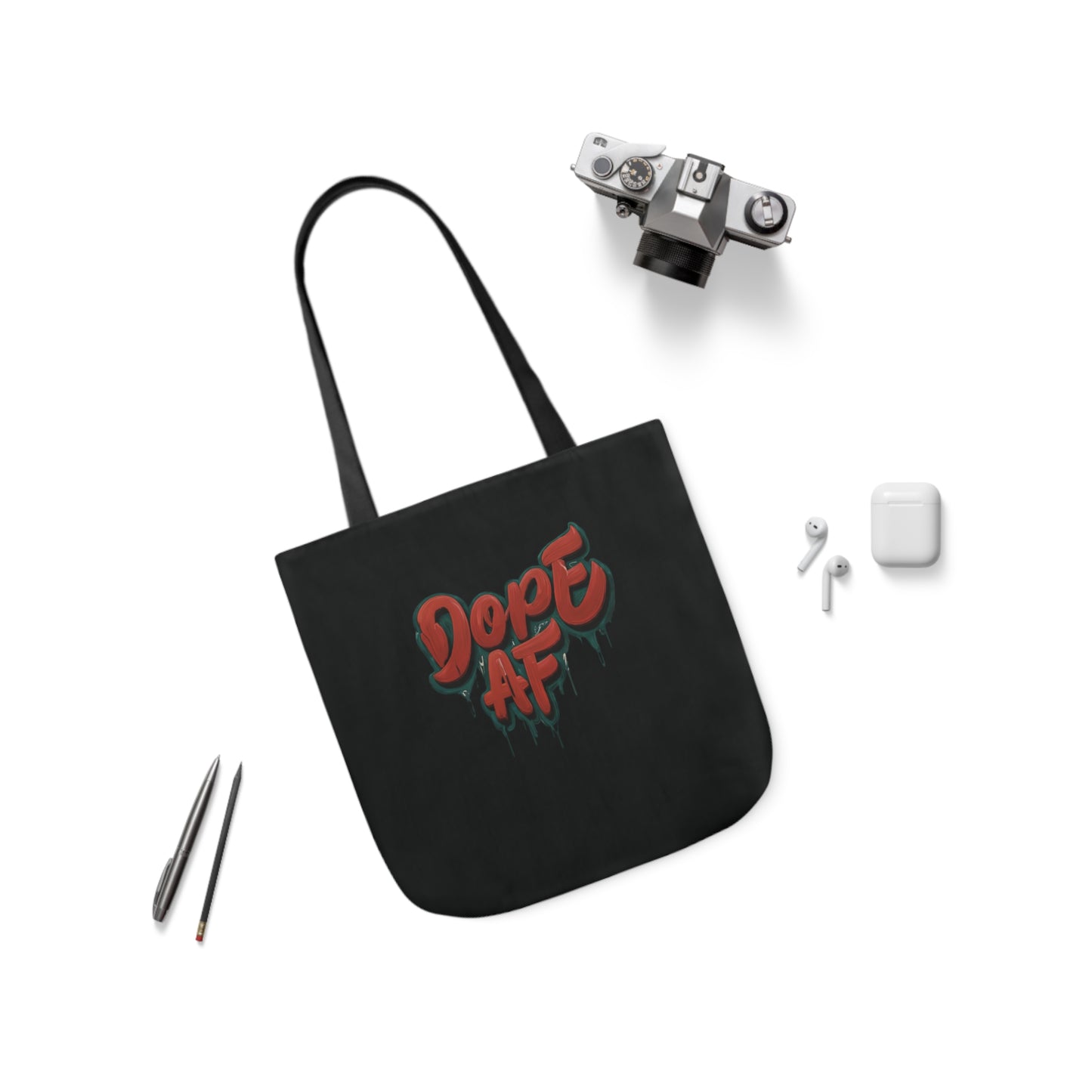 DOPE AF Canvas Tote Bag, 2-Color Straps