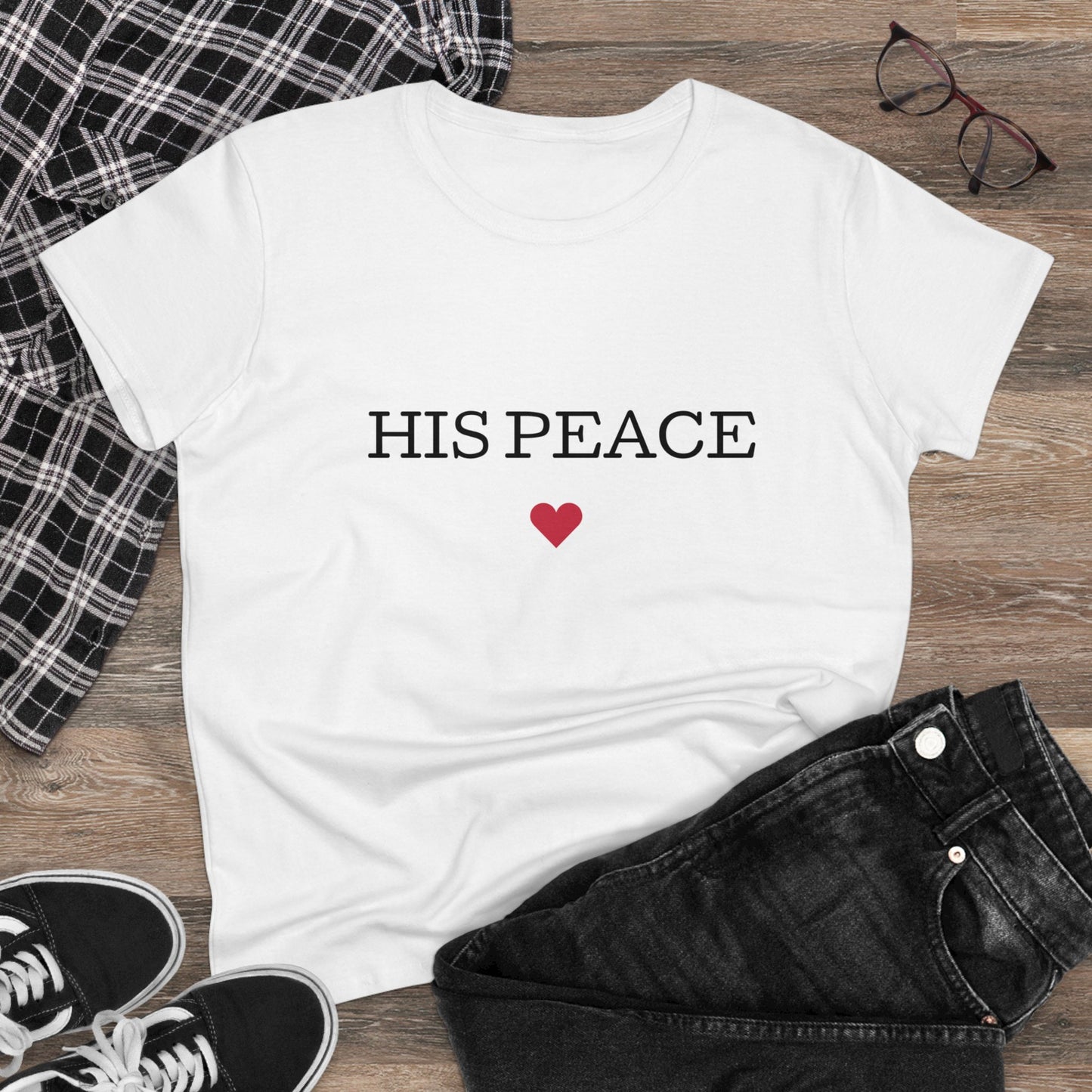 HIS PEACE Women's Midweight Cotton Tee