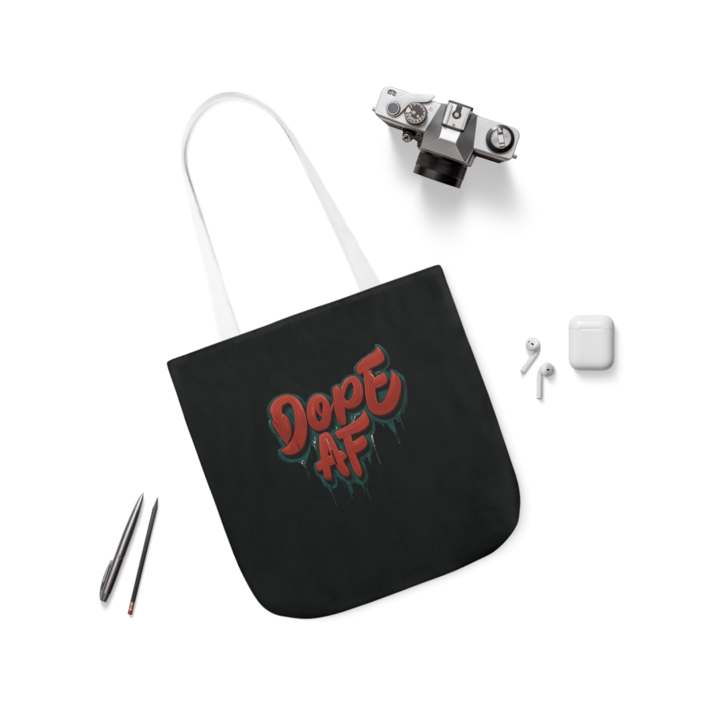 DOPE AF Canvas Tote Bag, 2-Color Straps