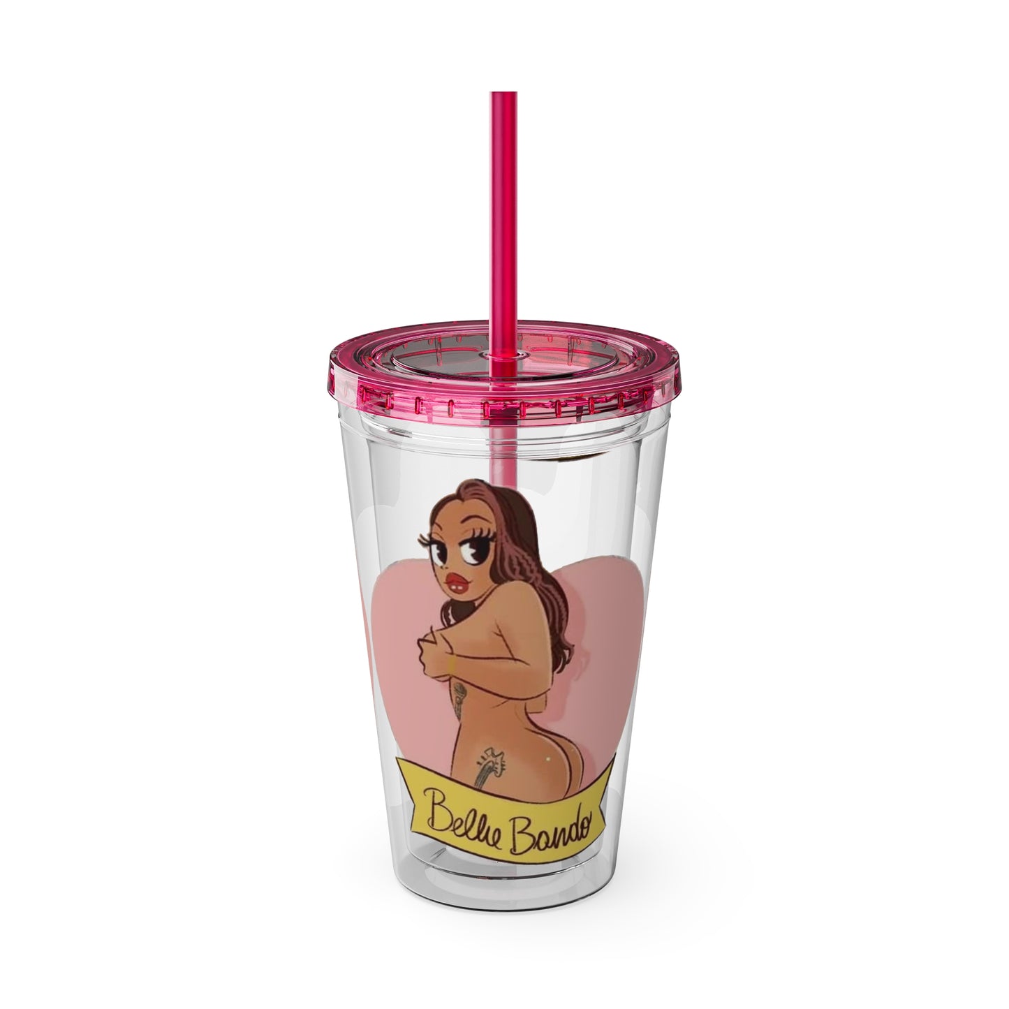 BELLIE BANDO Sexy Sunsplash Tumbler with Straw, 16oz