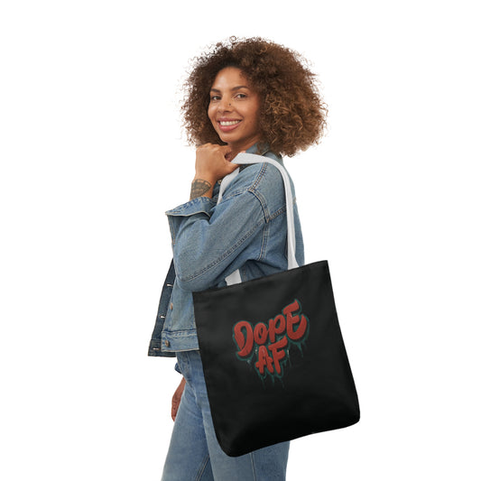 DOPE AF Canvas Tote Bag, 2-Color Straps