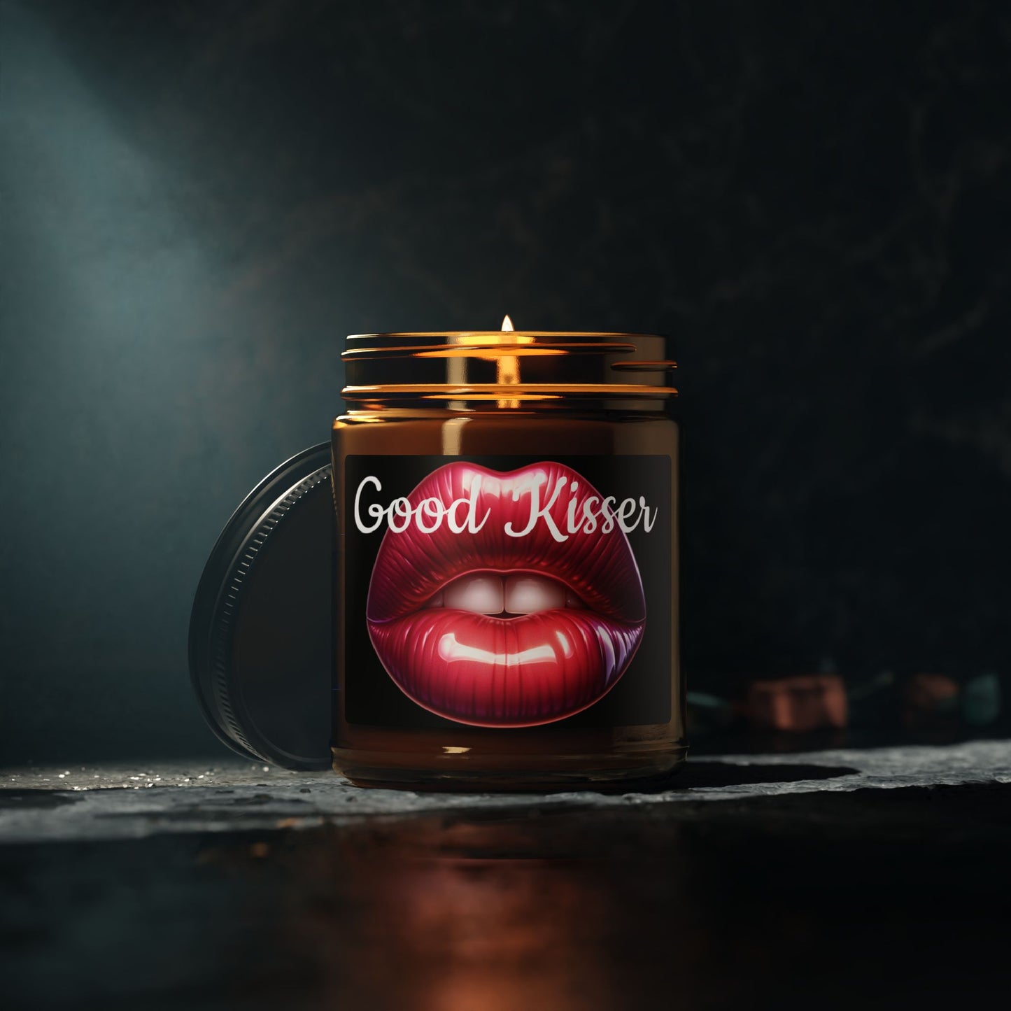 Good Kisser Scented Soy Candle (Multi-Size, Amber Jar)