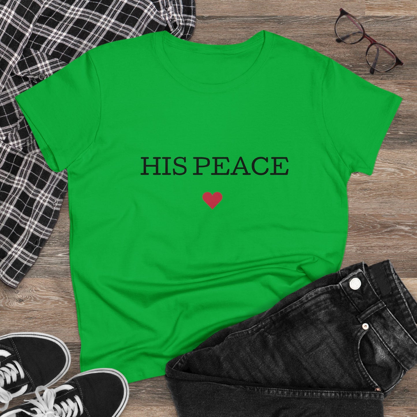 HIS PEACE Women's Midweight Cotton Tee