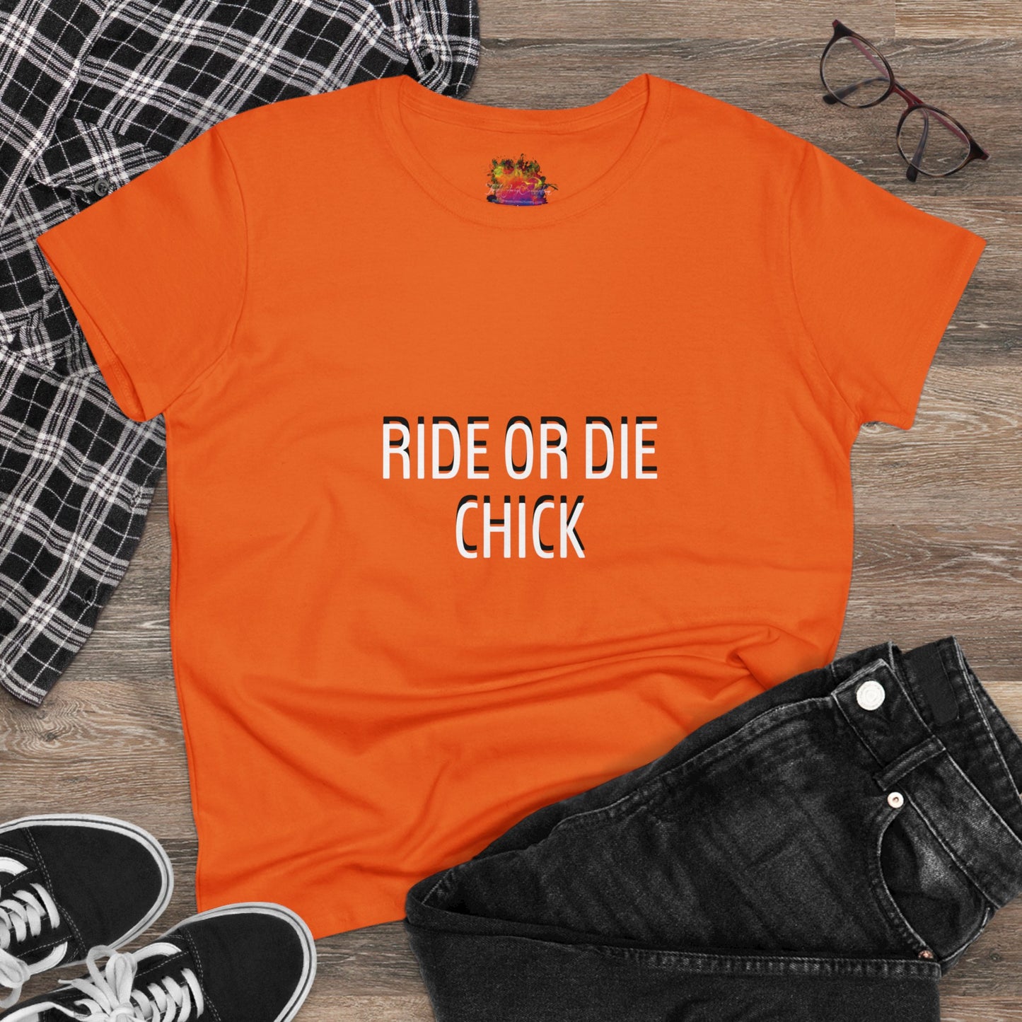 RIDE OR DIE CHICK Women's Midweight Cotton Tee