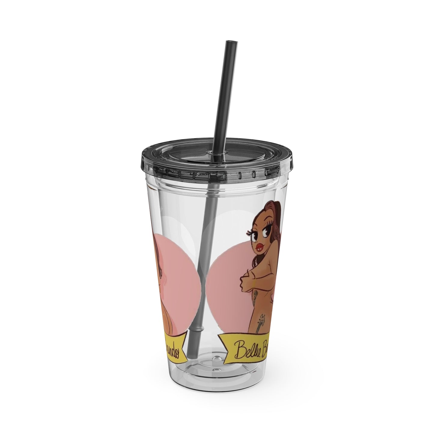 BELLIE BANDO Sexy Sunsplash Tumbler with Straw, 16oz