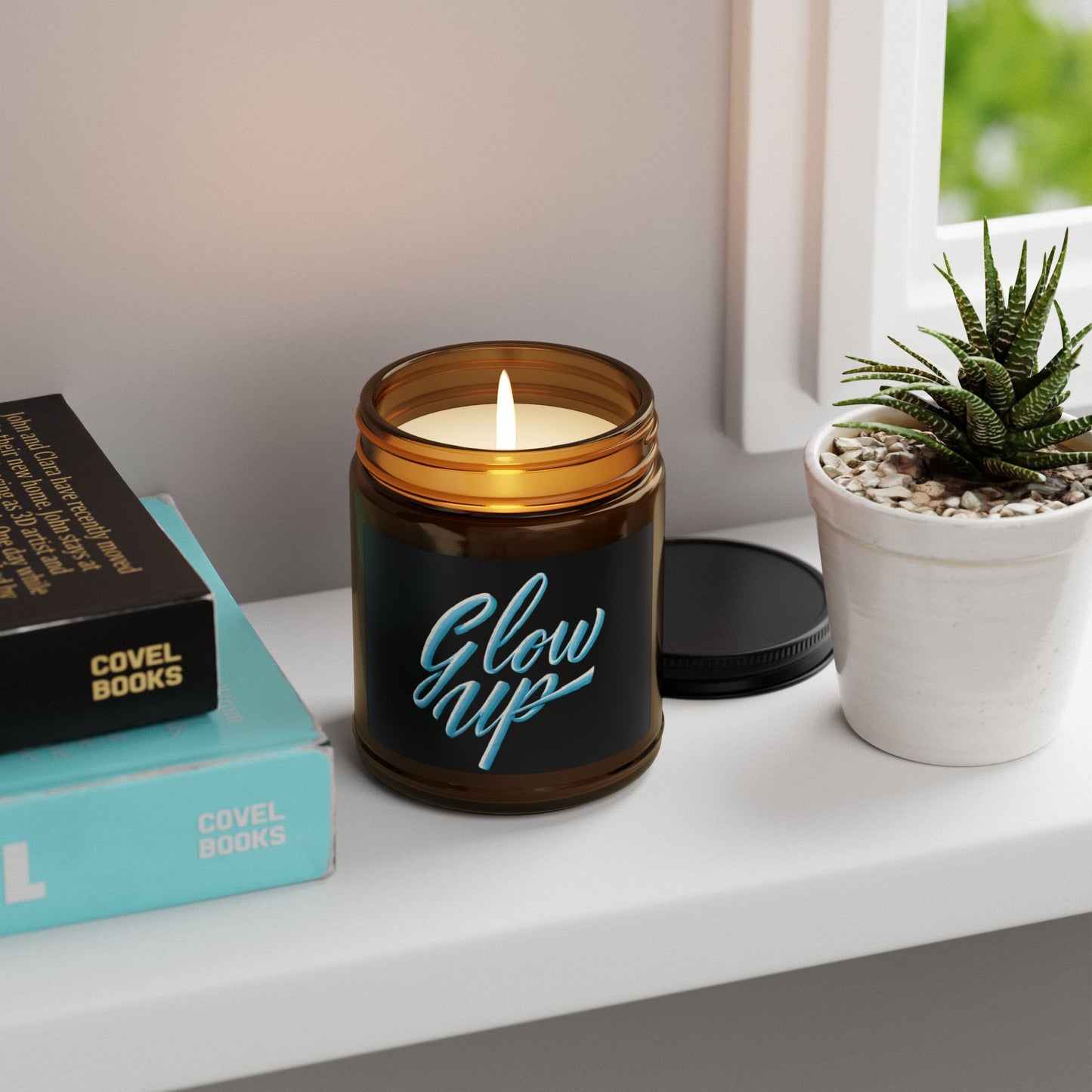 GLOW UP Scented Soy Candle (Multi-Size, Amber Jar)