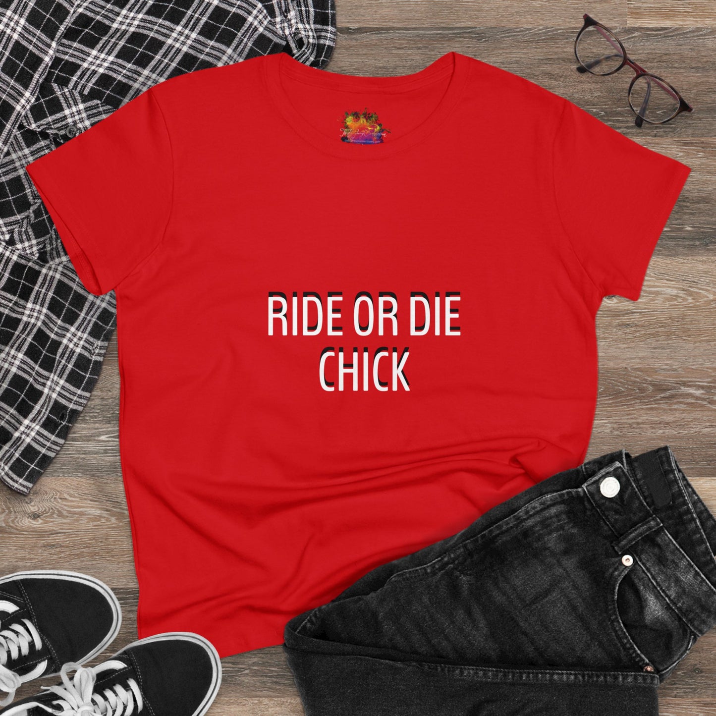 RIDE OR DIE CHICK Women's Midweight Cotton Tee