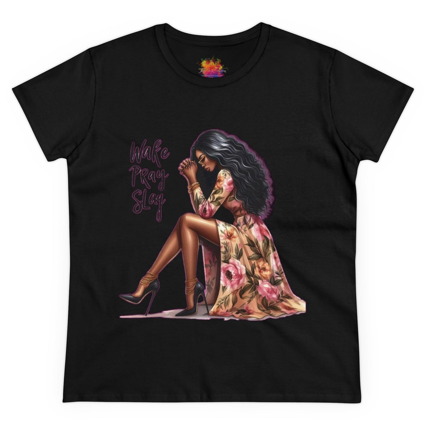 Wake, Pray, Slay..Women's Midweight Cotton Tee