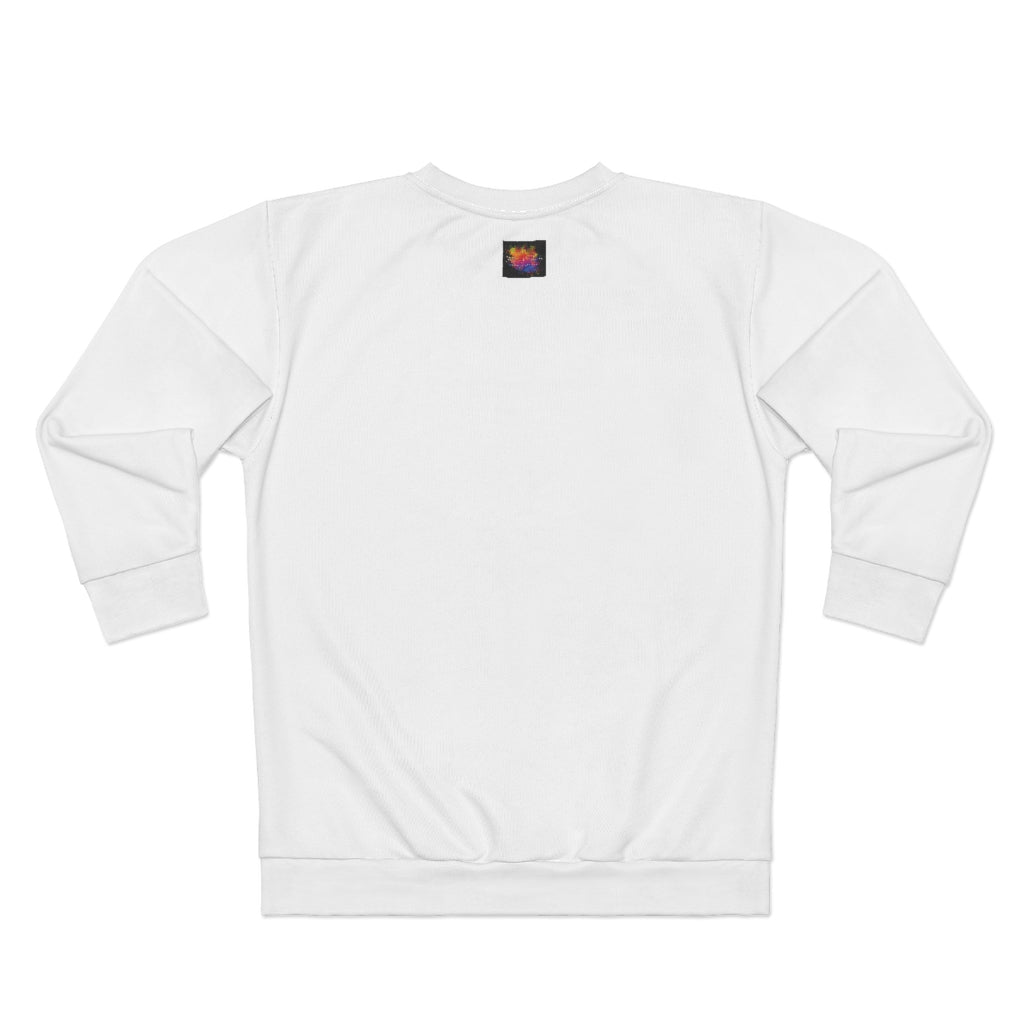 UNAPOLOGETICALLY BLACK (White) AOP Unisex Sweatshirt