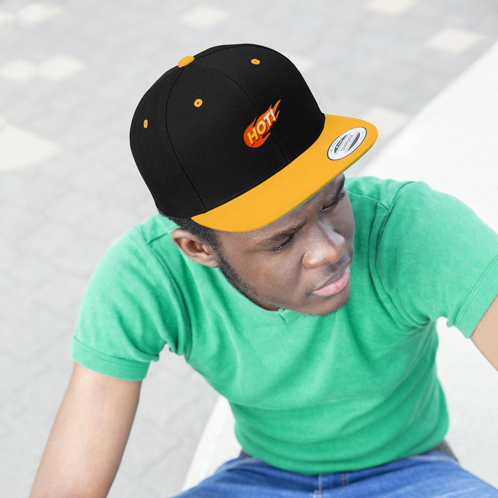 HOT! (BLACK/ORANGE) Unisex Flat Bill Hat