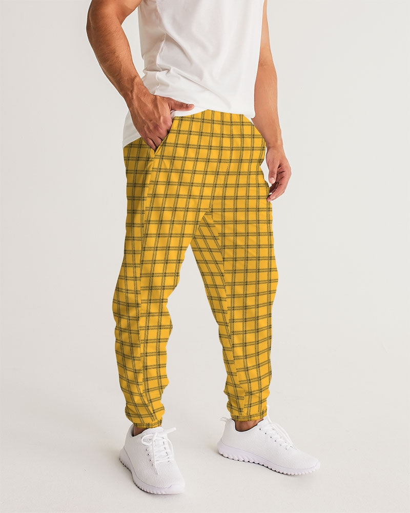 Yellow Plaid Men's Track Pants