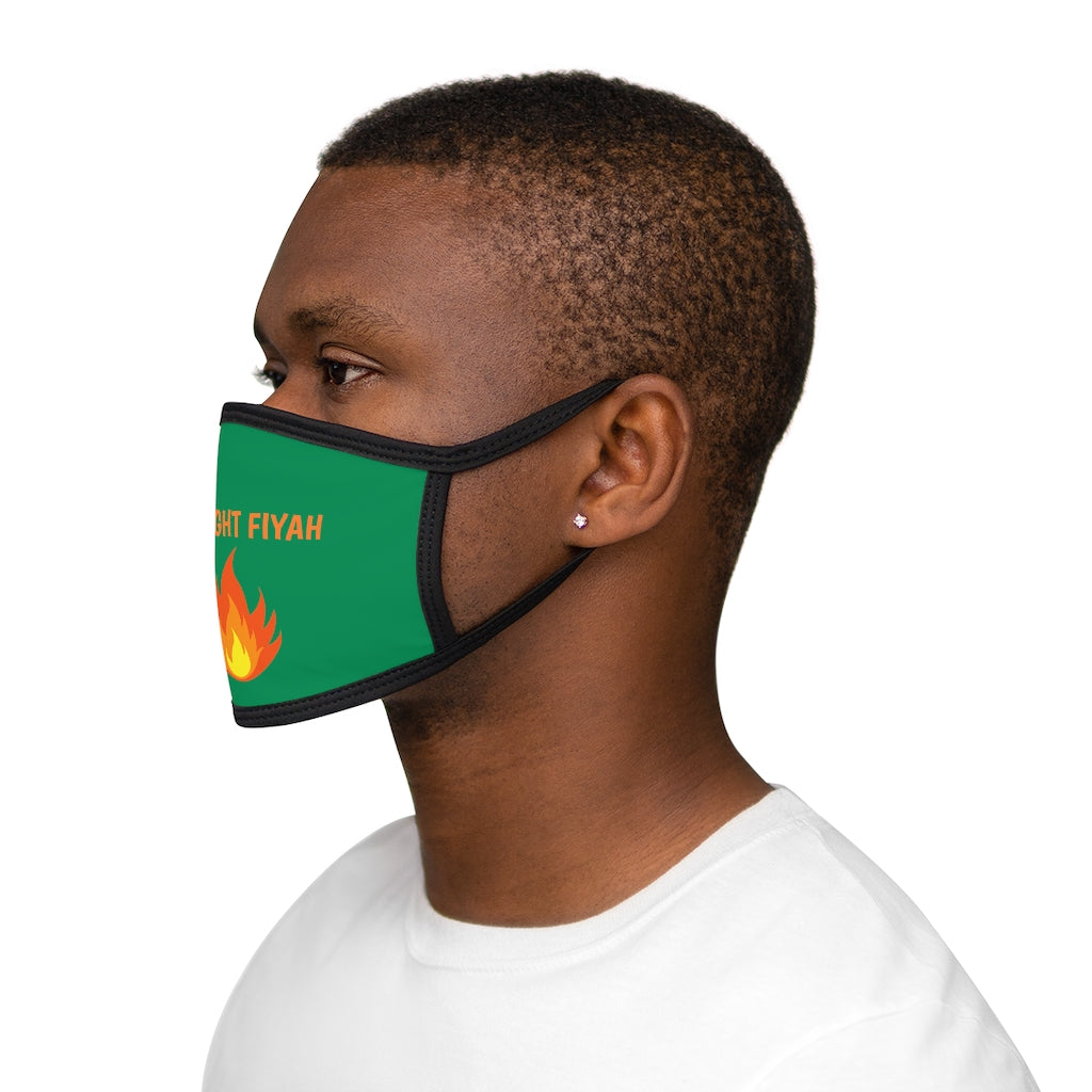 STRAIGHT FIYAH  (GREEN)..  Fabric Face Mask