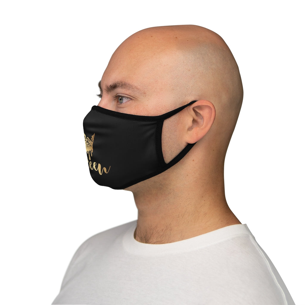 QUEEN.. (BLACK&GOLD)  Fitted Polyester Face Mask