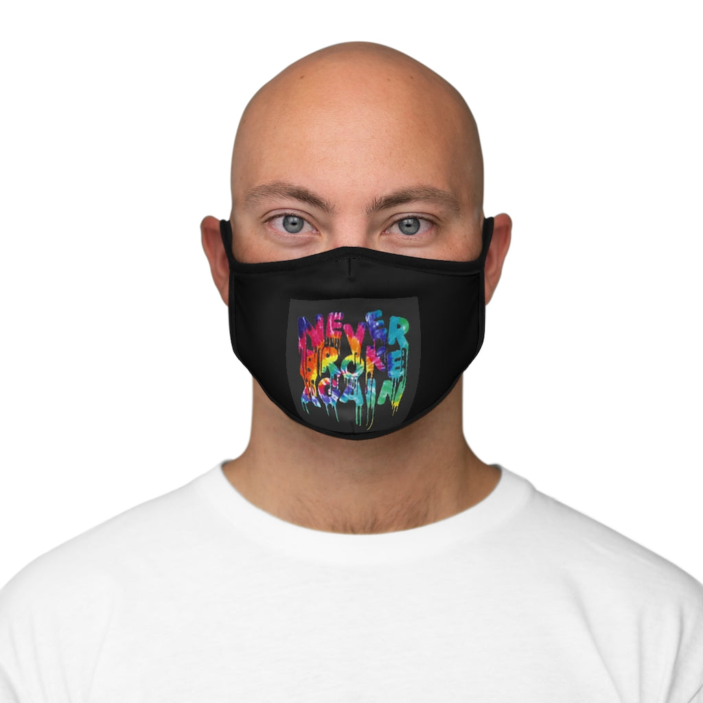 NEVER BROKE AGAIN  Fitted Polyester Face Mask