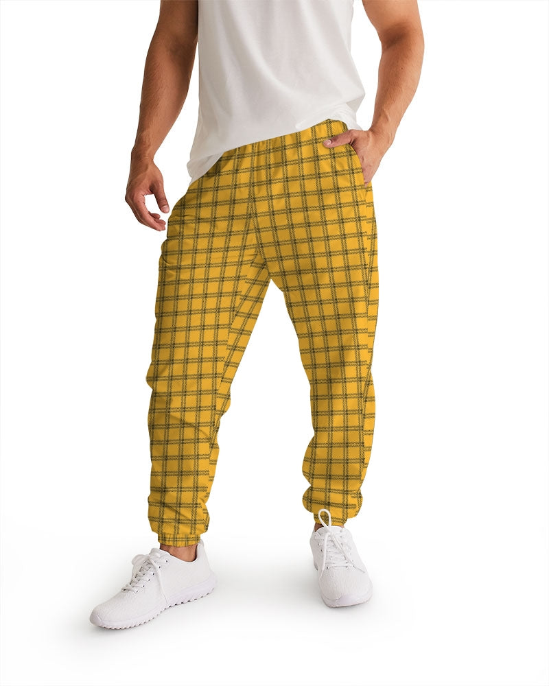 Yellow Plaid Men's Track Pants