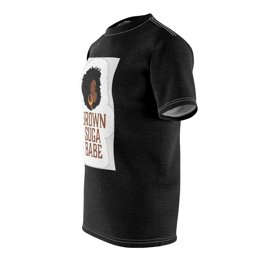 BROWN SUGA BABE (BLACK)  All Over Tee