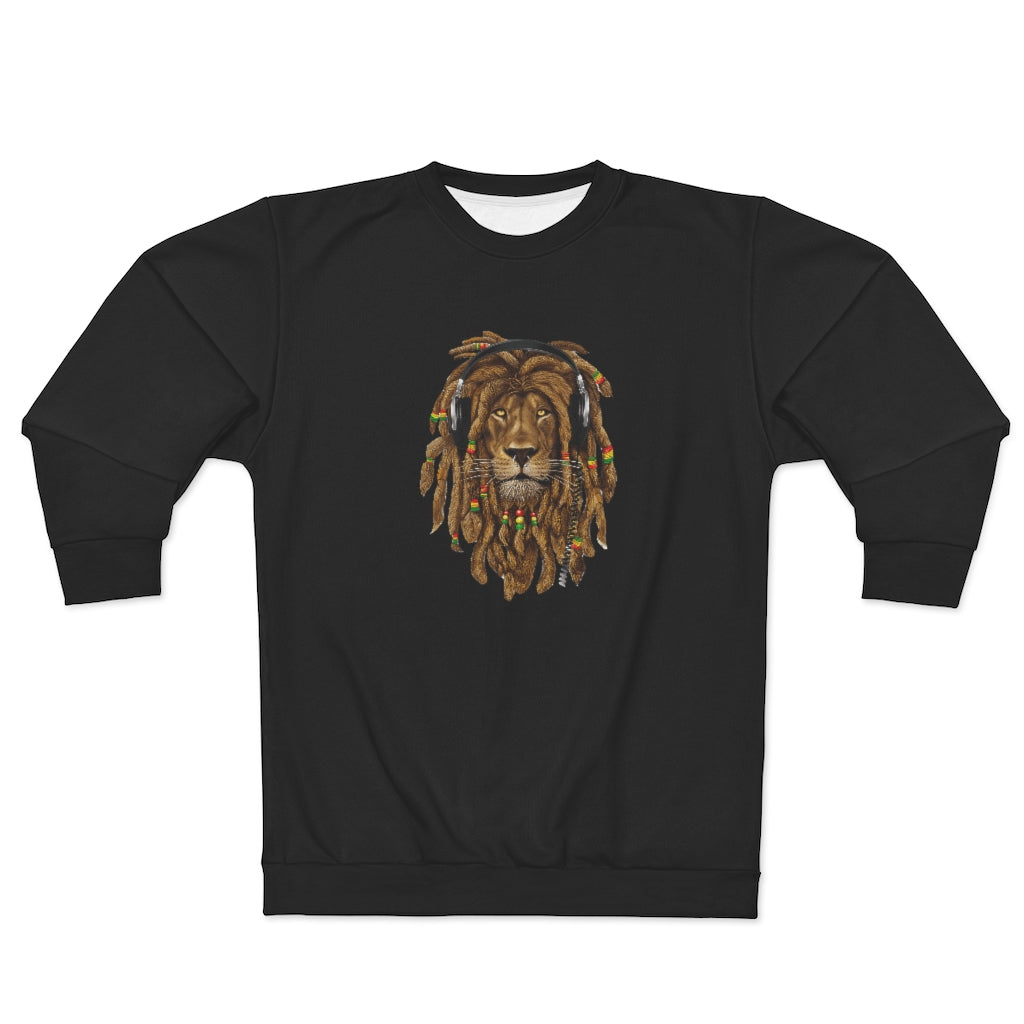 RASTA LION JAM (BLACK)  ..  AOP Unisex Sweatshirt