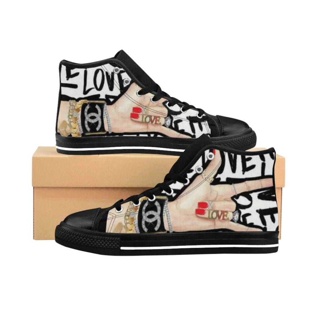 LOVE,PEACE, ROCK ! High-top Sneakers