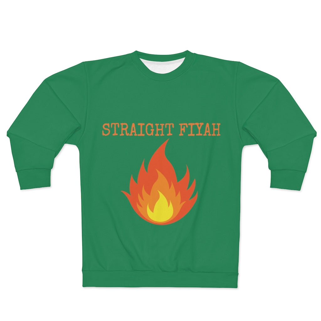 STRAIGHT FIYAH  (GREEN)  ..  AOP Unisex Sweatshirt