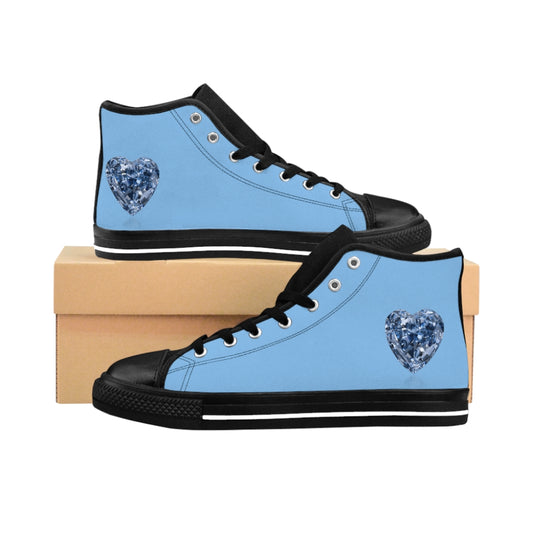 DIAMONDS IN BLUE Women's High-top Sneakers