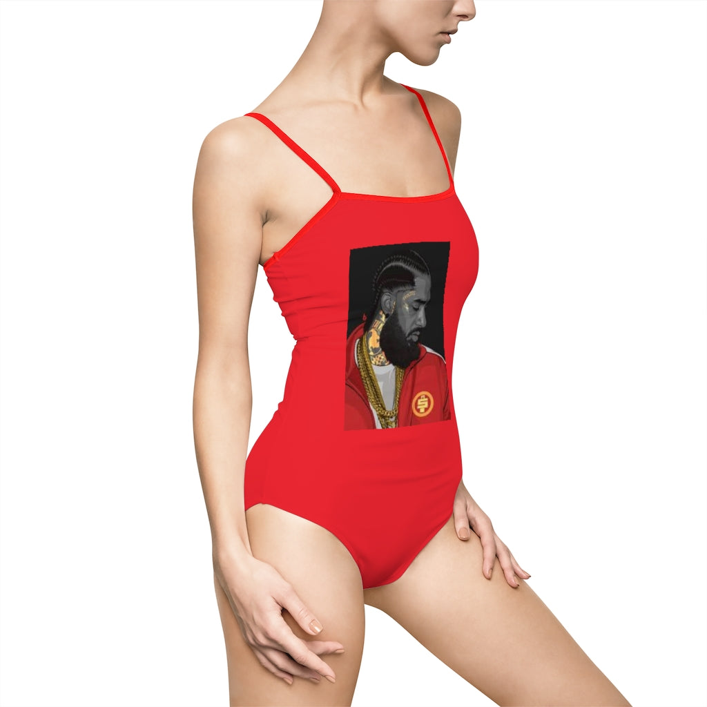 King Nip Red Women's One-piece Swimsuit