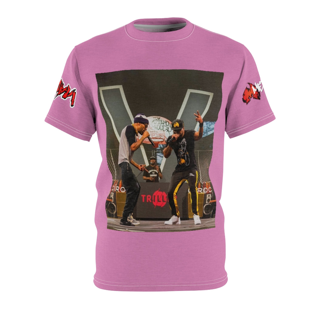 Red & Mef Concert Tee  (PINK/ BLACK ) ..  All Over Tee