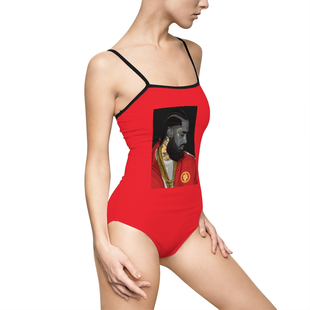 King Nip Red Women's One-piece Swimsuit