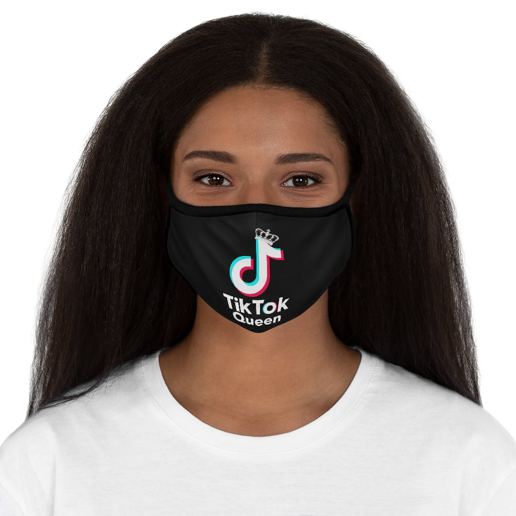 TIKTOK QUEEN BLACK Fitted Polyester Face Mask