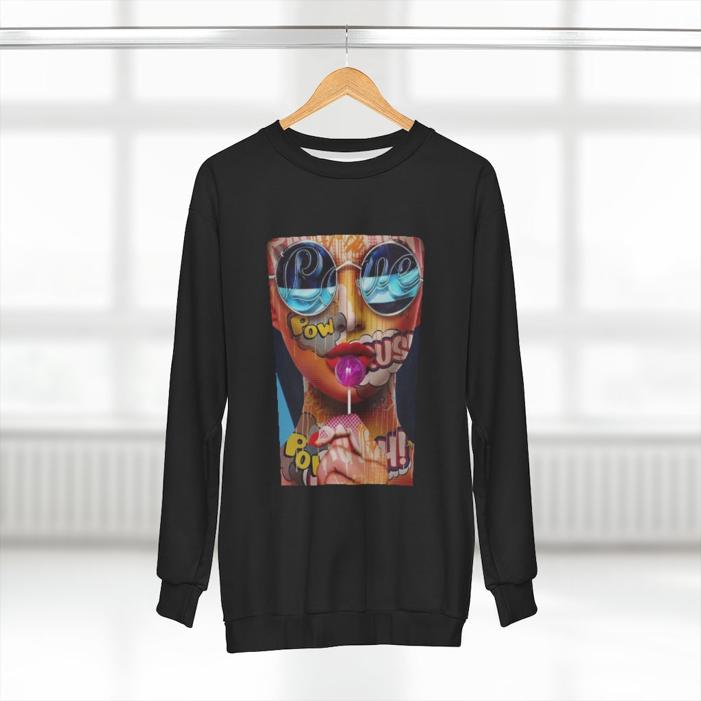 CHIC POP (BLACK)  ..  AOP Unisex Sweatshirt